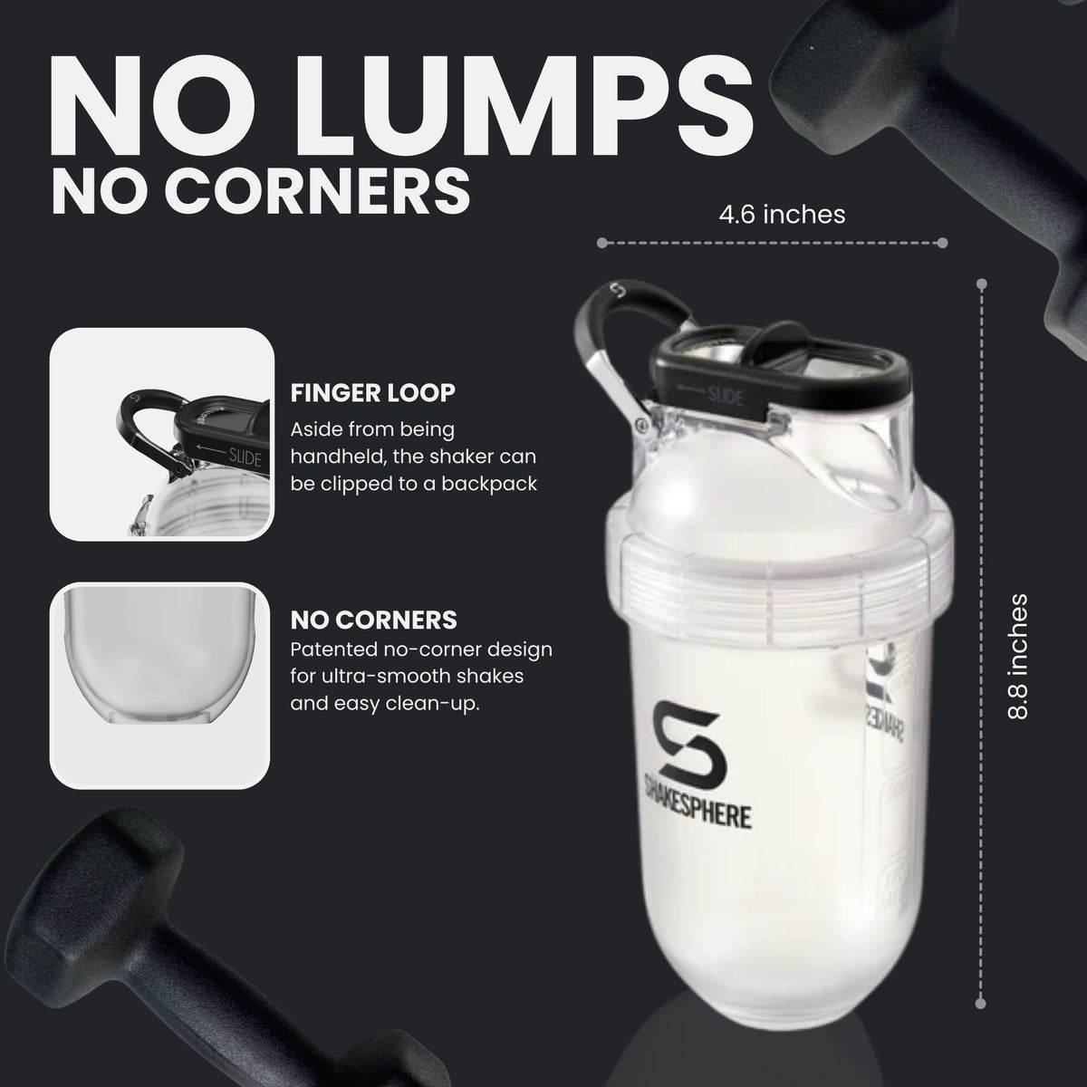 SHAKESPHERE 24oz Bladeless Protein Shaker Bottle - Clear Black - image 5