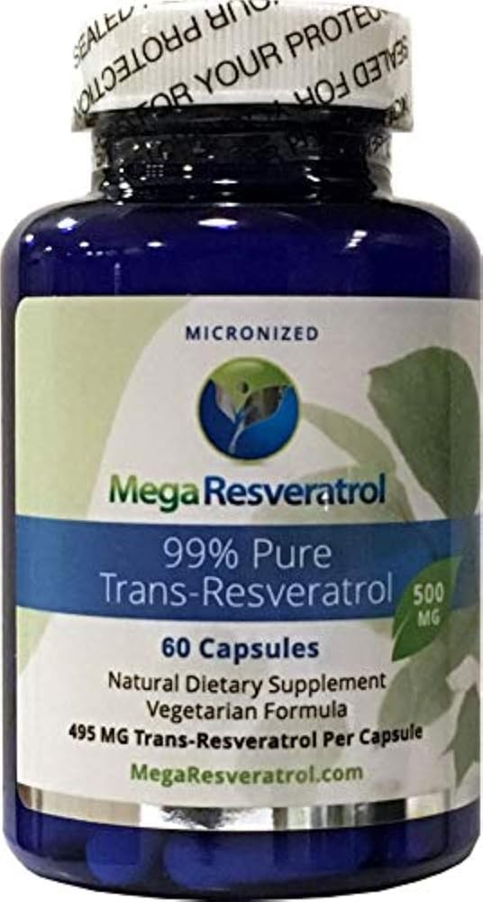 Mega Resveratrol 500 mg Trans-Resveratrol - 60 Vegetarian Capsules - image 5