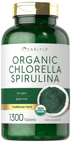 Carlyle Organic Chlorella Spirulina Tablets - 1300 Count