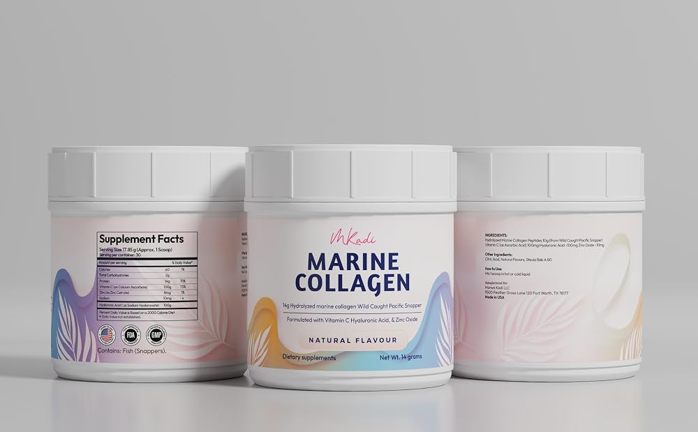 MKADI Marine Collagen Powder with Vitamin C & Hyaluronic Acid - 30 Servings - image 4