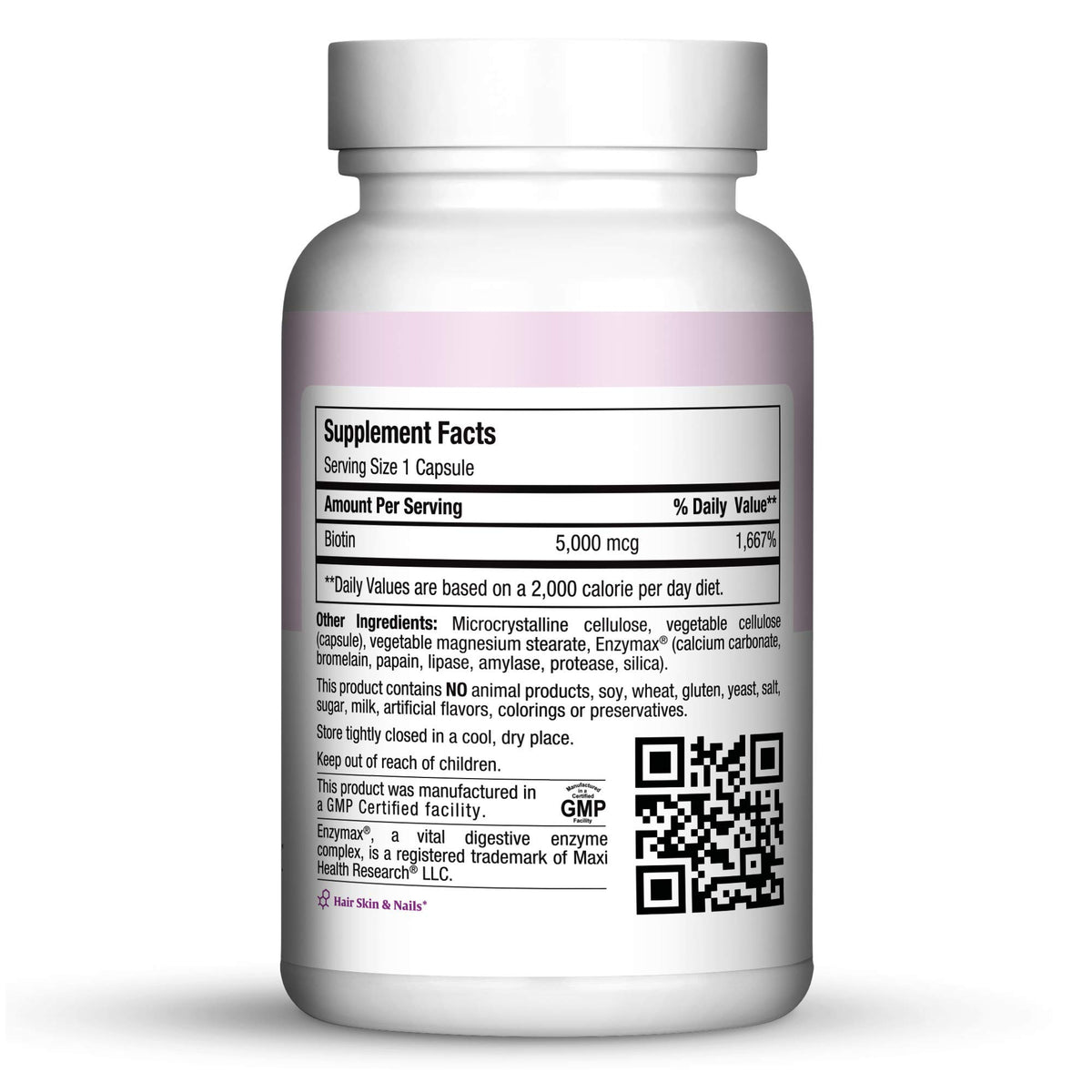 Maxi Health Hair, Skin & Nails Biotin 5000 mcg - 120 Capsules - image 2