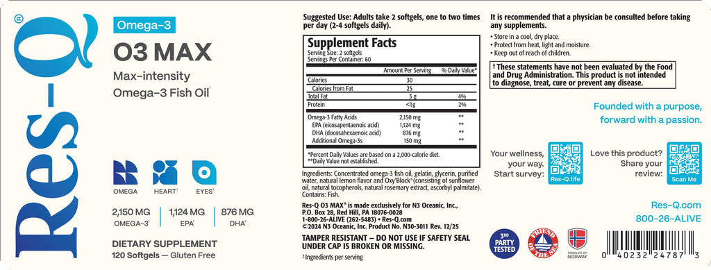 Res-Q O3 MAX Omega-3 Softgels - 360 Count (3 Pack) - image 3