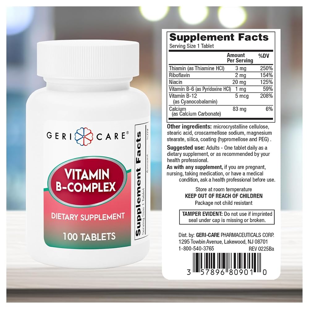 GeriCare Vitamin B Daily Nutritional Support for Healthy Brain