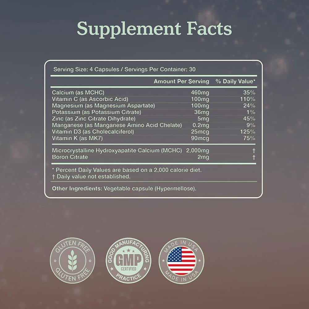 More. Longevity Bone Support Blend Calcium Supplement - 120 Capsules - image 3