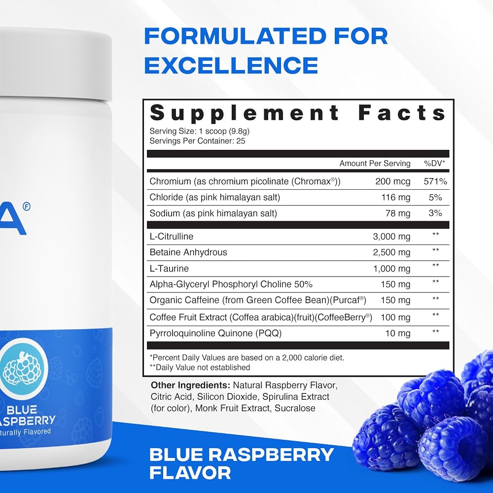 XEELA Pre Workout Powder - Clean & Tested - Jitter Free