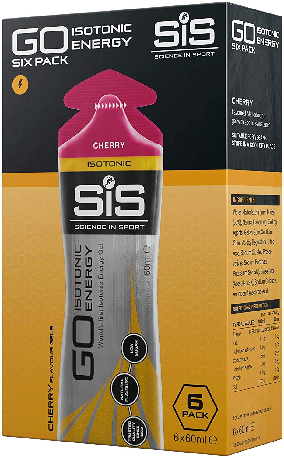 Science in Sport Energy Gel Pack, 22g Carbs - 6 x 2 Fl Oz