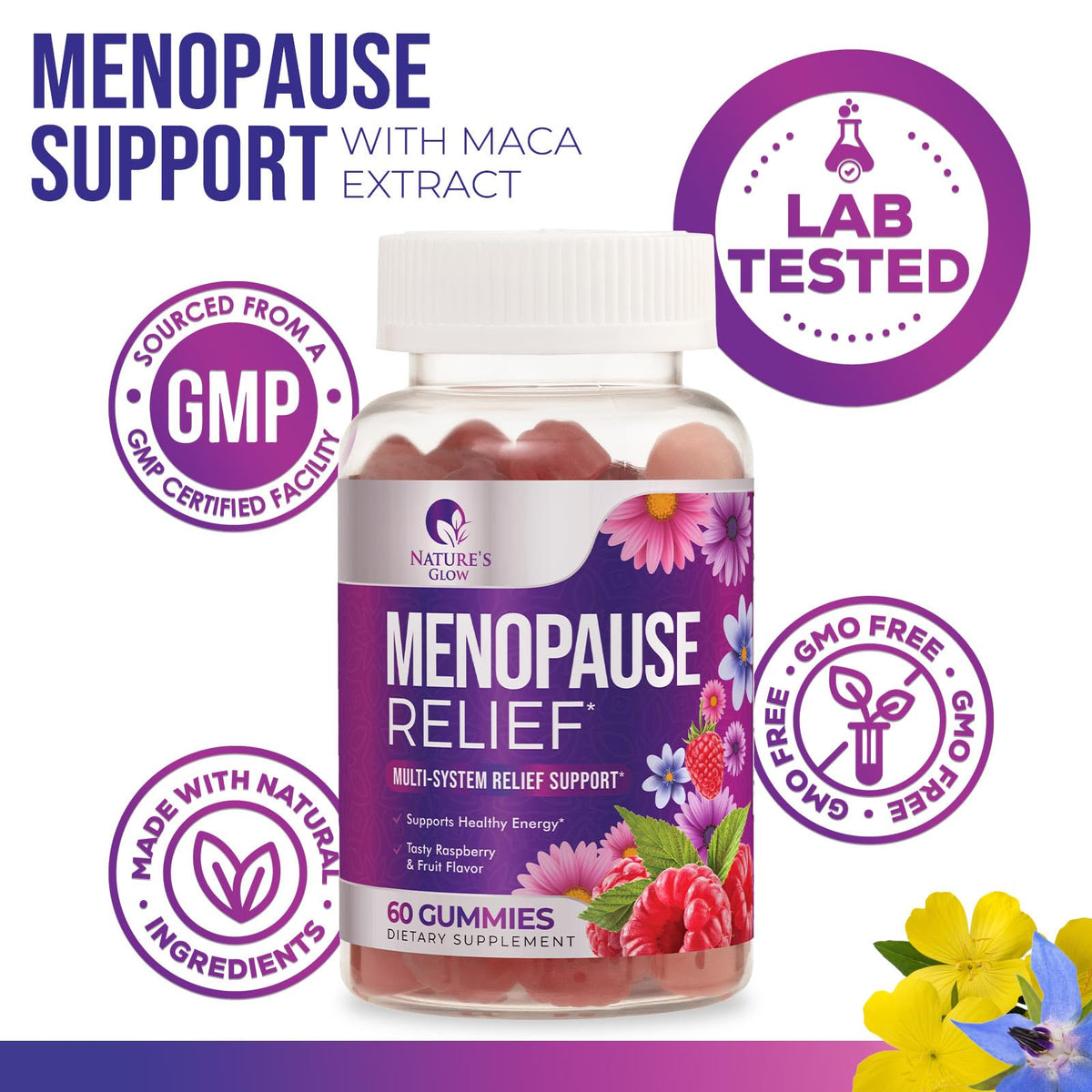 Nature's Glow Menopause Relief Gummy - 60 Gummies - image 4