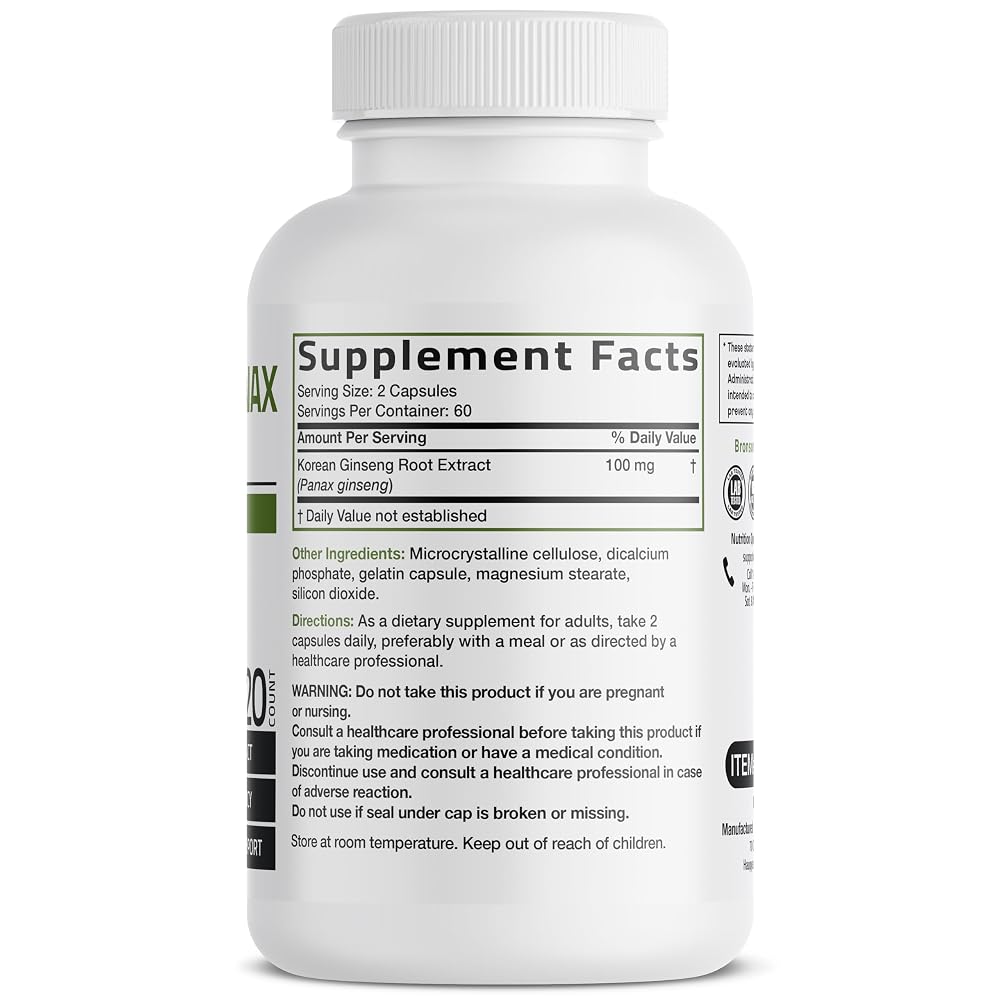 BRONSON Flavored Capsule adult Korean Panax Ginseng Supports Energy - image 3