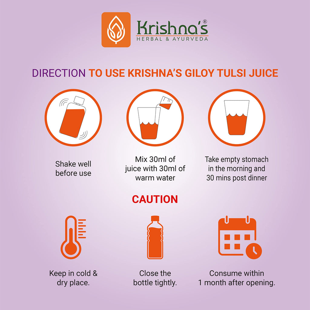 Krishna's Herbal & Ayurveda Giloy Tulsi Juice Immunity Booster - 1 L (Pack of 2) - image 5