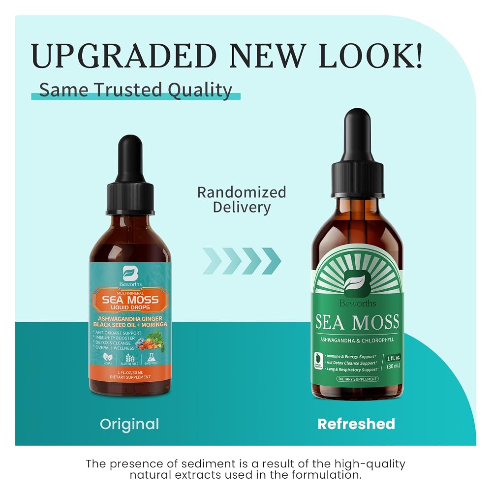 B BEWORTHS 2PACK Sea Moss Drops - Irish Sea Moss Chlorophyll Liquid