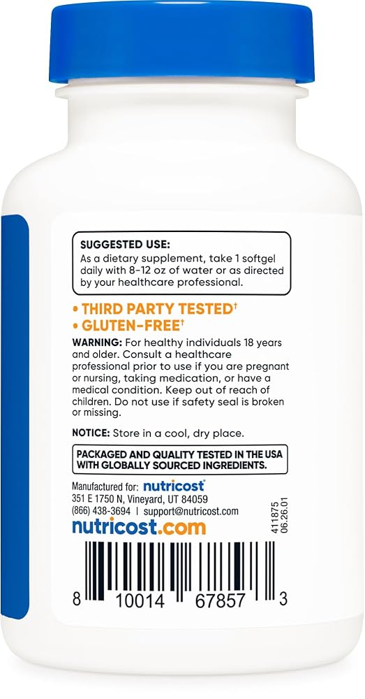 Nutricost CoQ10 100mg Softgels - 120 Softgels - image 4