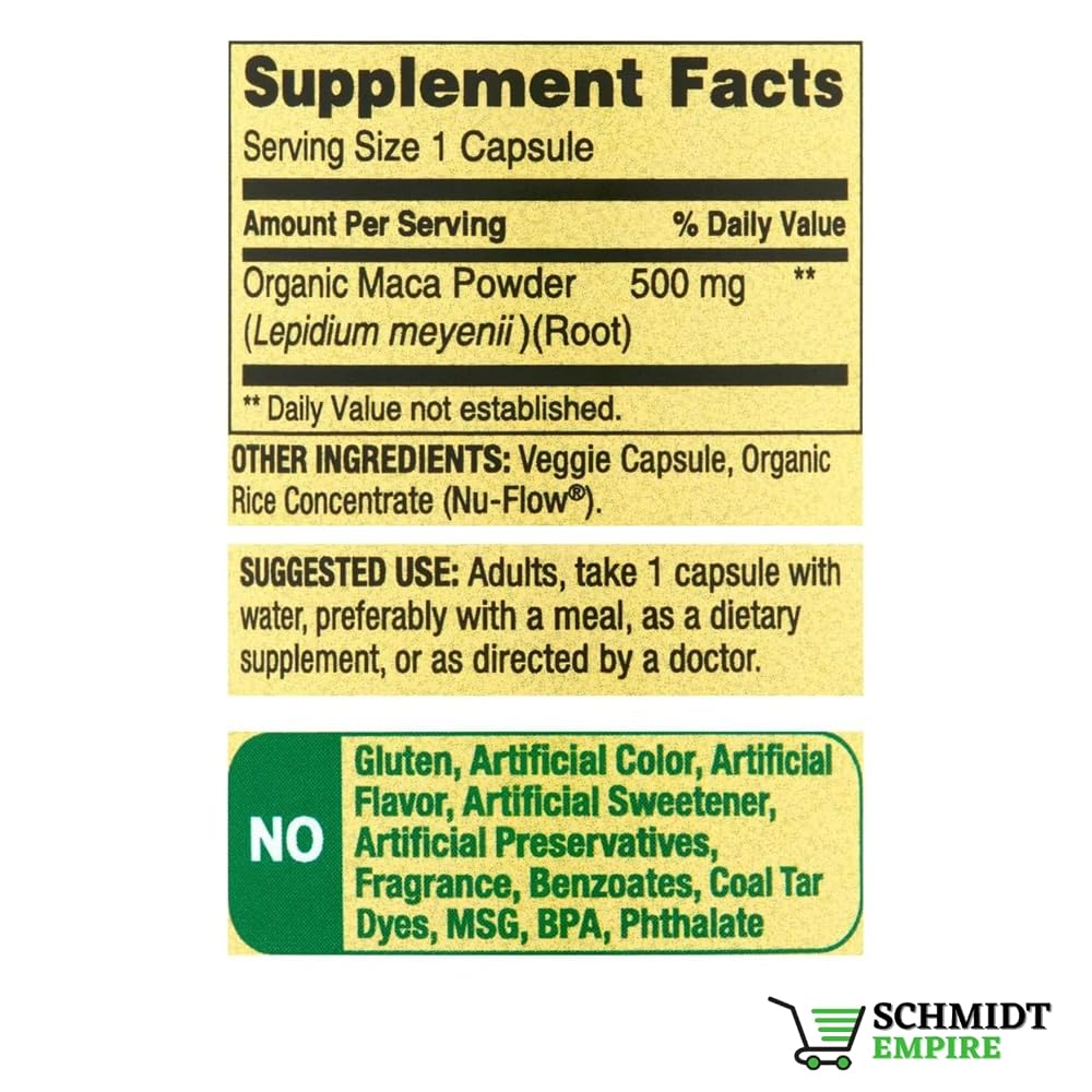 SCHMIDT EMPIRE Maca 500 mg Dietary Supplement - 90 Capsules - image 5