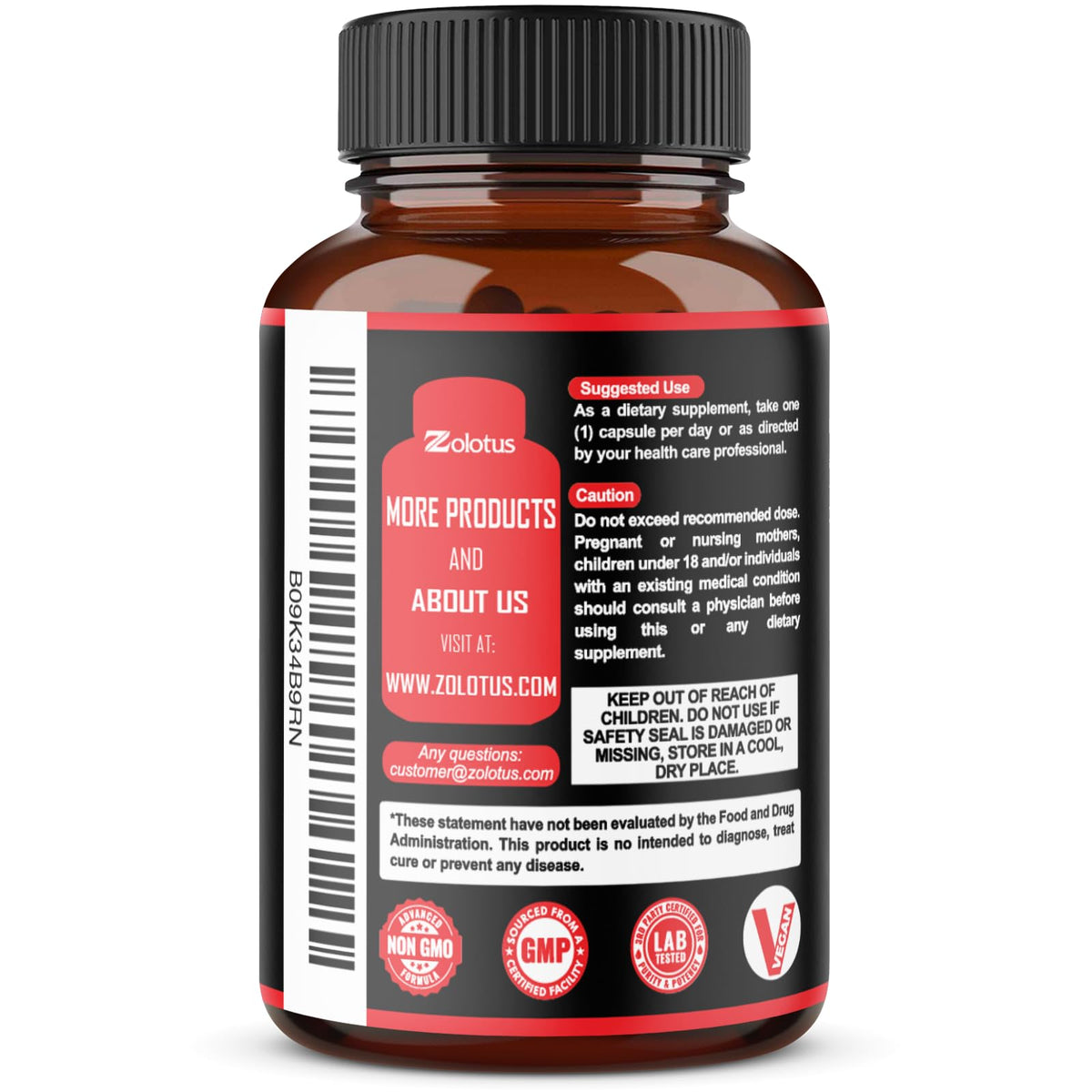Zolotus Tribulus Terrestris with Maca Root Ashwagandha Ginseng - 180 Capsules - image 3