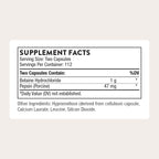 THORNE Betaine HCL & Pepsin Digestive Enzyme - 225 Capsules - image 2