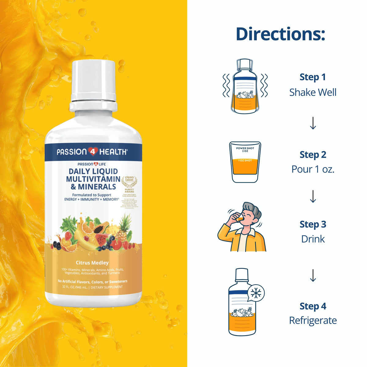 Passion 4 Life Daily Liquid Multivitamin - 32 Fl Oz - image 10