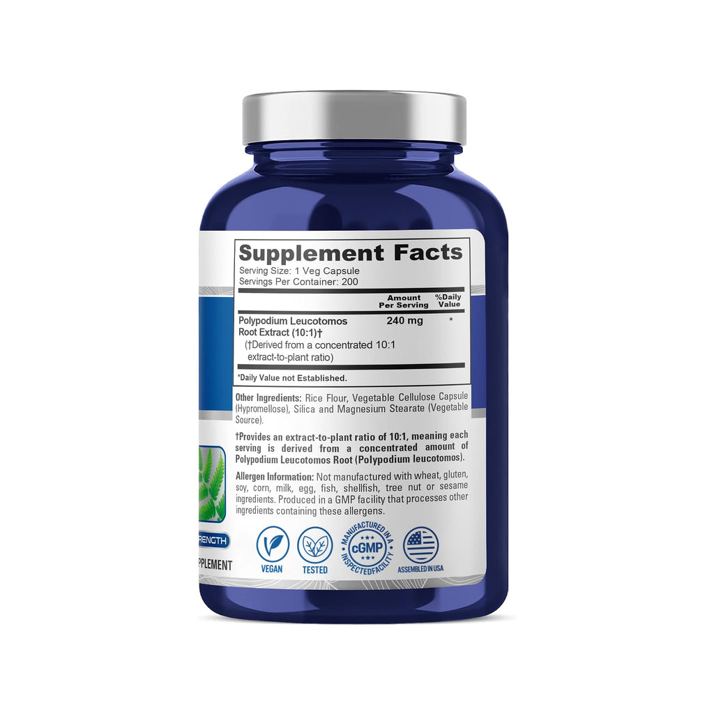 NusaPure Polypodium 240mg Vegan - 200 Vegetarian Capsules - image 2