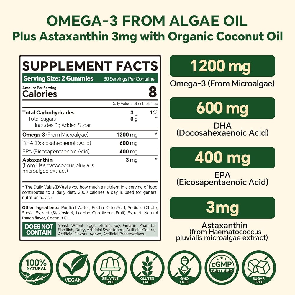 VEETAGYO Vegan Omega-3 1200mg Gummies - 60 Count - image 2