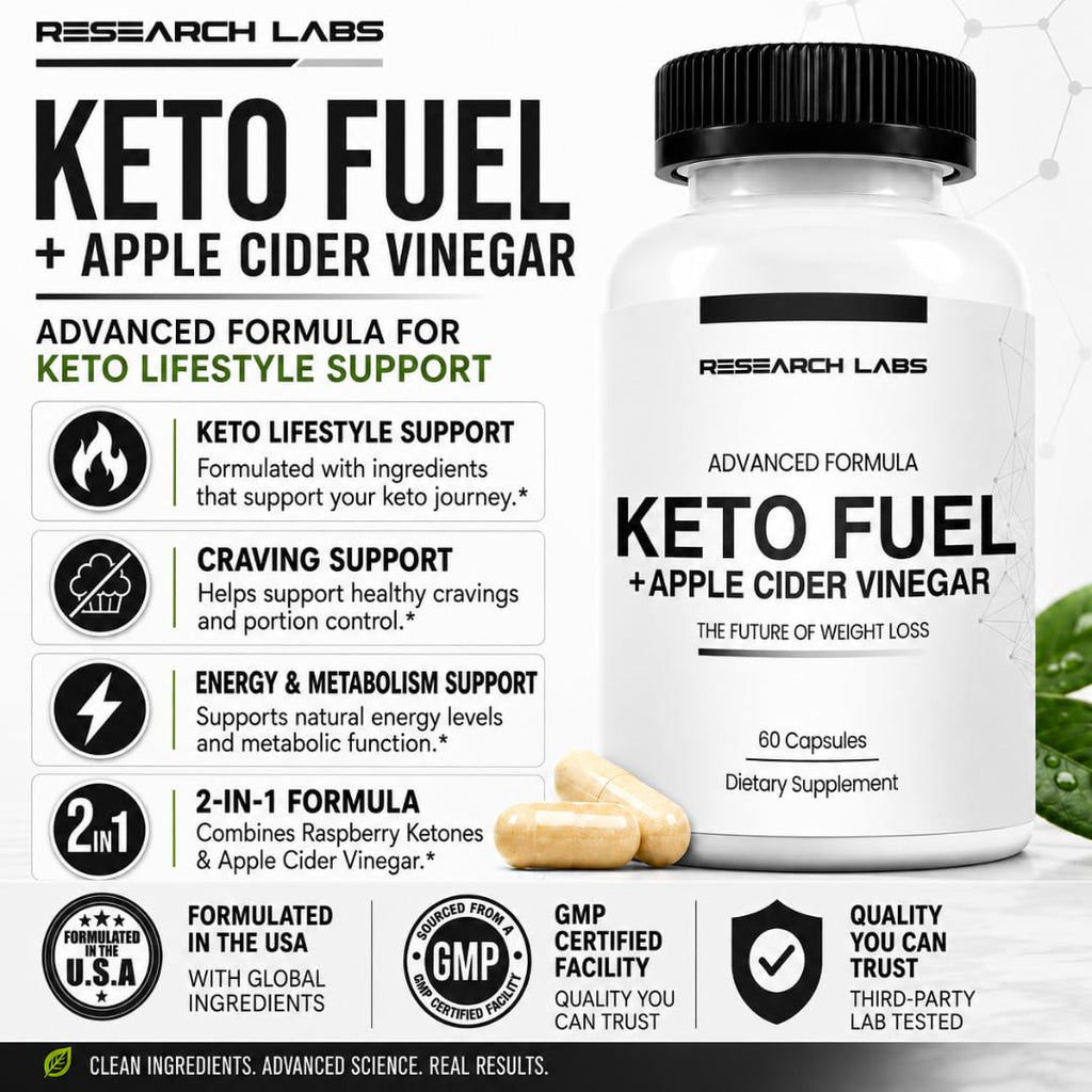 Research Labs Keto Diet Pills with Apple Cider Vinegar - 120 Capsules - image 2