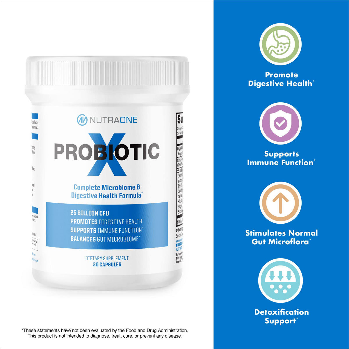 NutraOne ProbioticX Probiotic Supplement for Digestive Health - 30 Capsules - image 4