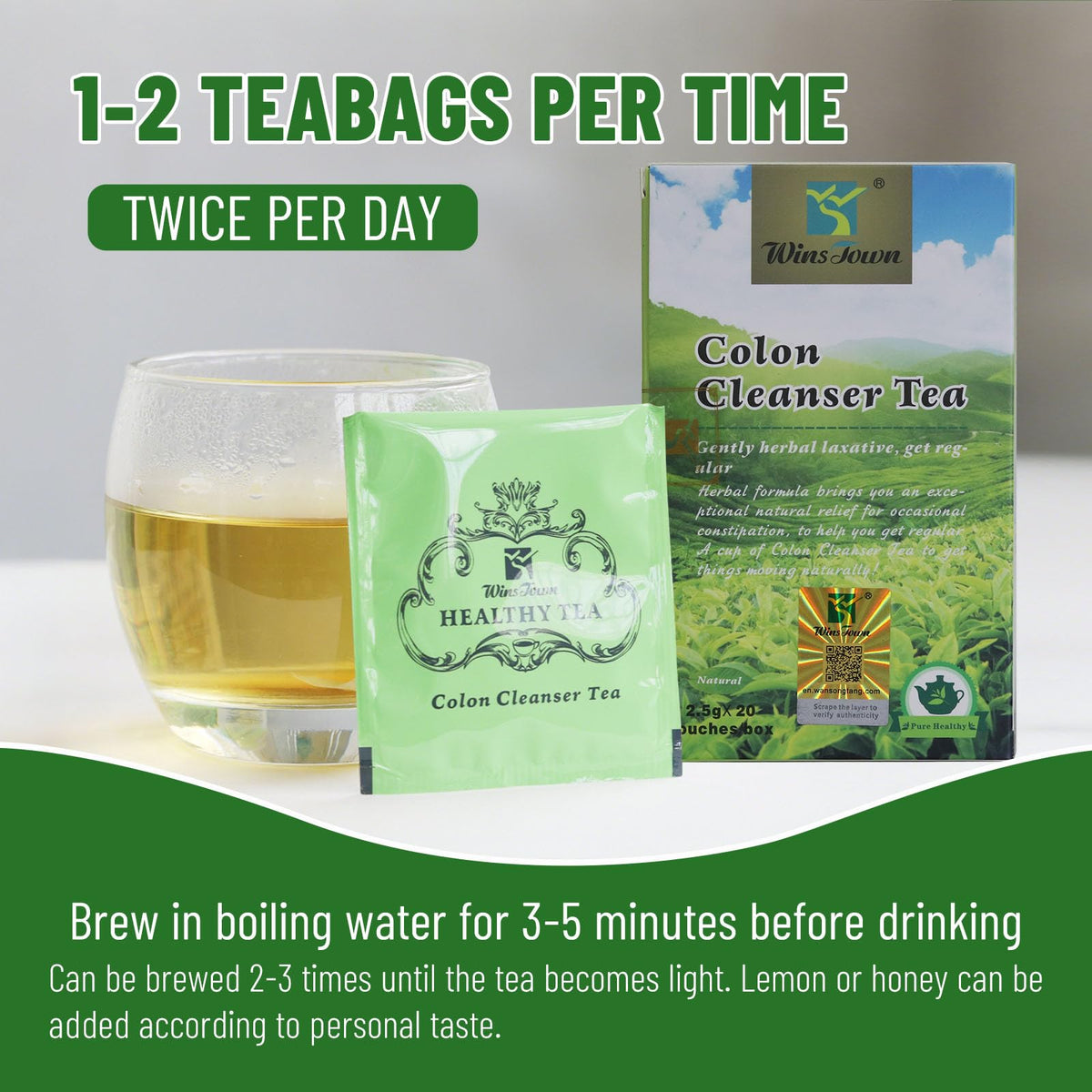 Wins Town Colon Cleanser Tea Herbal Blend - 20 Teabags - image 5