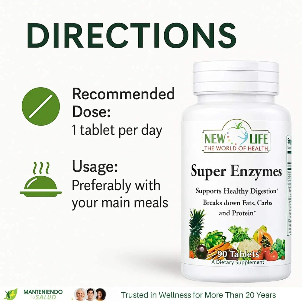 Manteniendo Tu Salud Super Enzymes Digestive Support - 90 Tablets - image 5