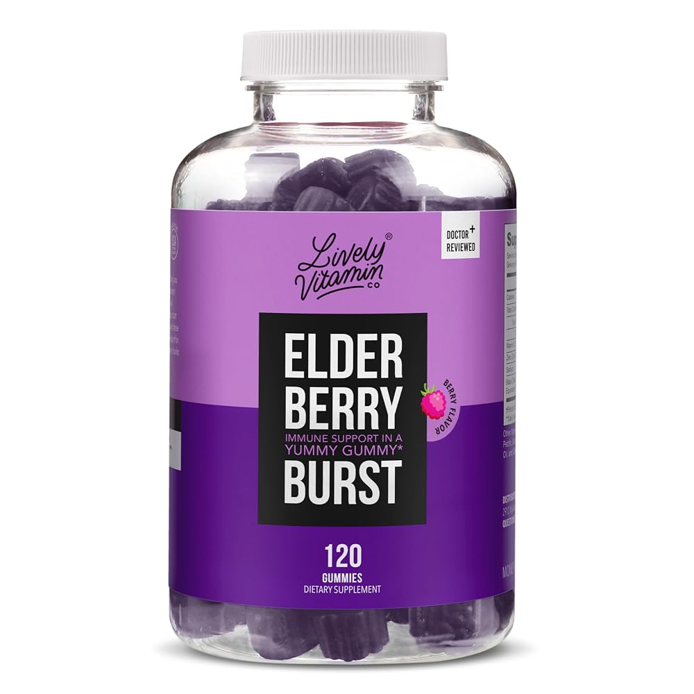 LIVELY VITAMIN CO. Elderberry Burst Gummies Immune Support - 120 Count
