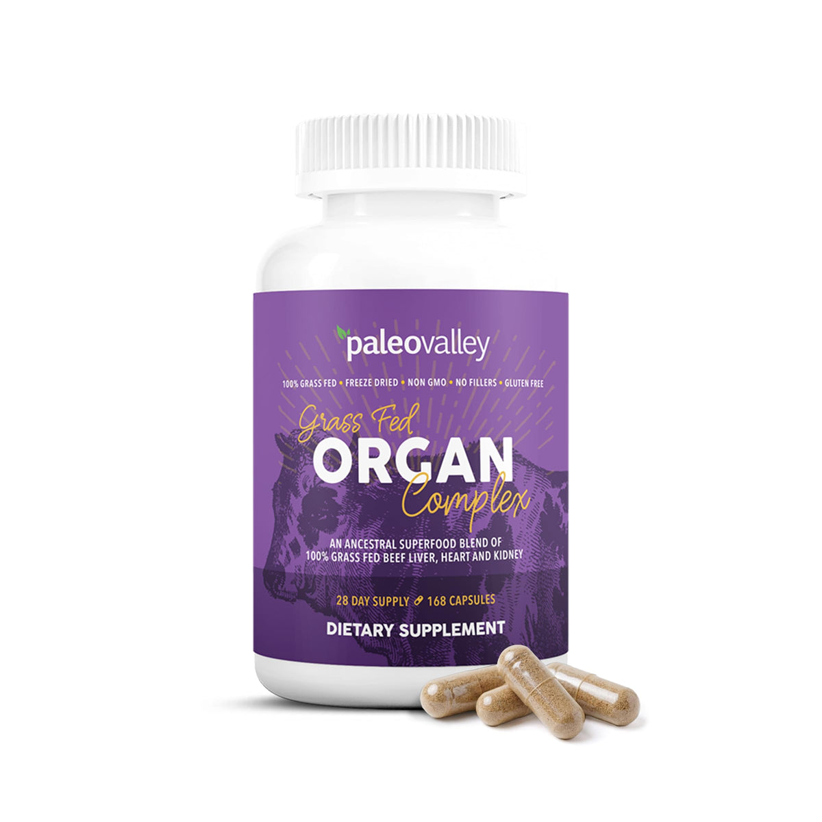 Paleovalley 100% Grass Fed Organ Complex - 168 Capsules