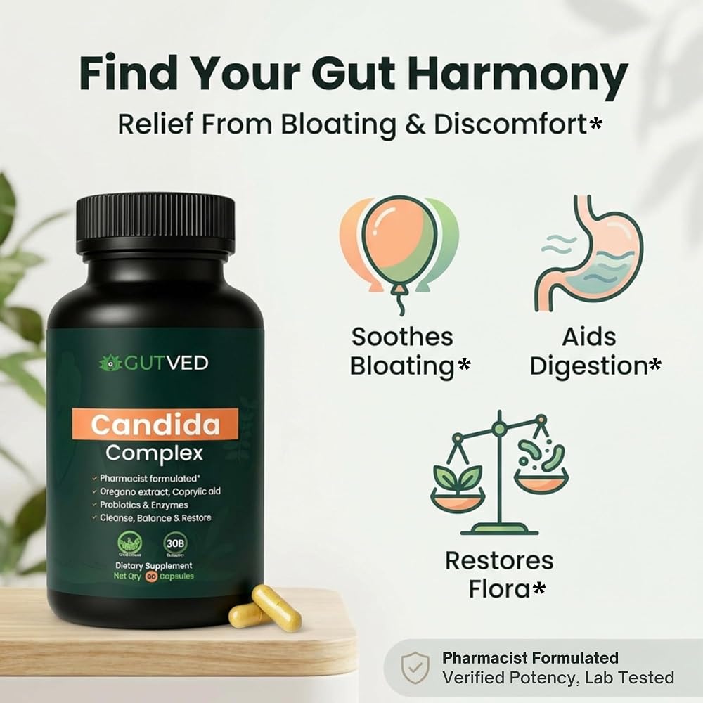 GUTVED Candida Complex with Caprylic Acid - 60 Capsules - image 3