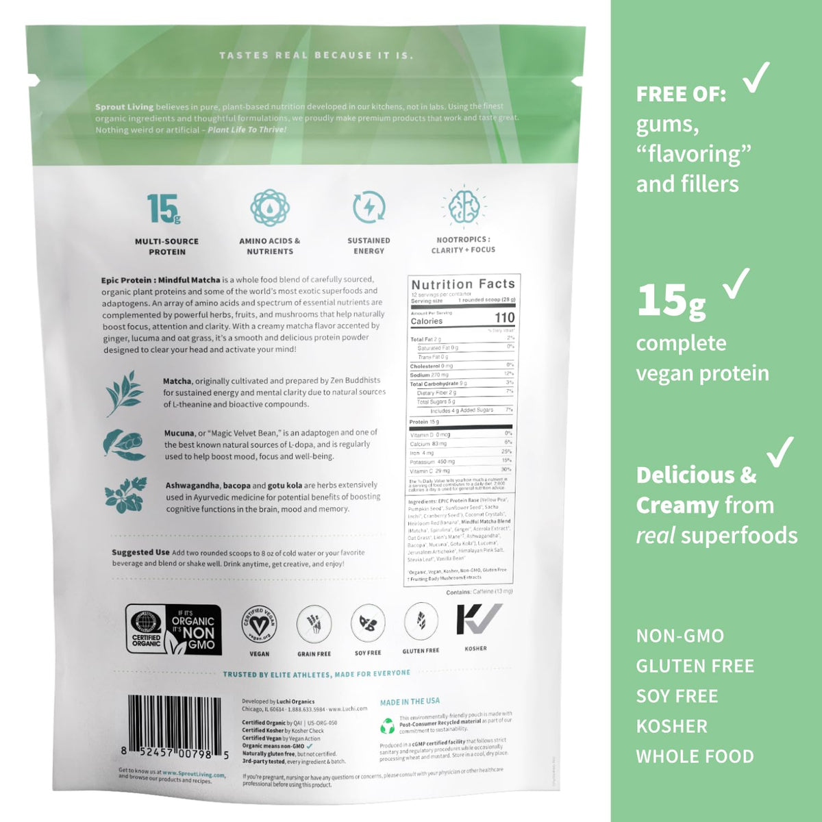 Sprout Living Organic Plant Protein + Superfoods