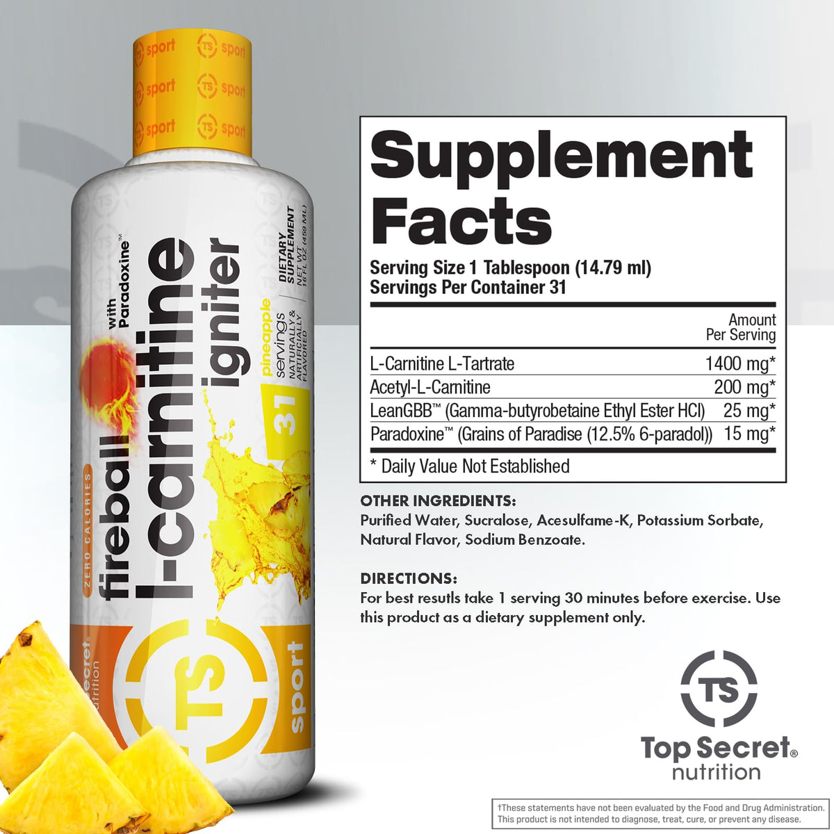 Top Secret Nutrition Fireball L-Carnitine Liquid