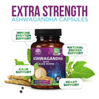 Nature's Strength Ashwagandha Supplements 1100mg - High-Absorption