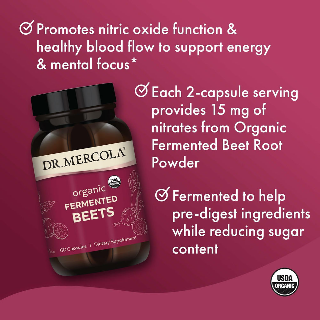 Dr. Mercola Organic Fermented Beets Nitric Oxide Booster - 60 Capsules - image 5
