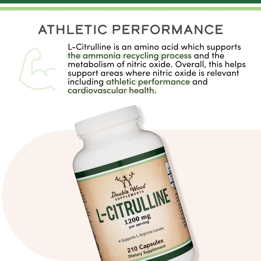 Double Wood Supplements L-Citrulline 1,200mg Nitric Oxide - 210 Capsules - image 5