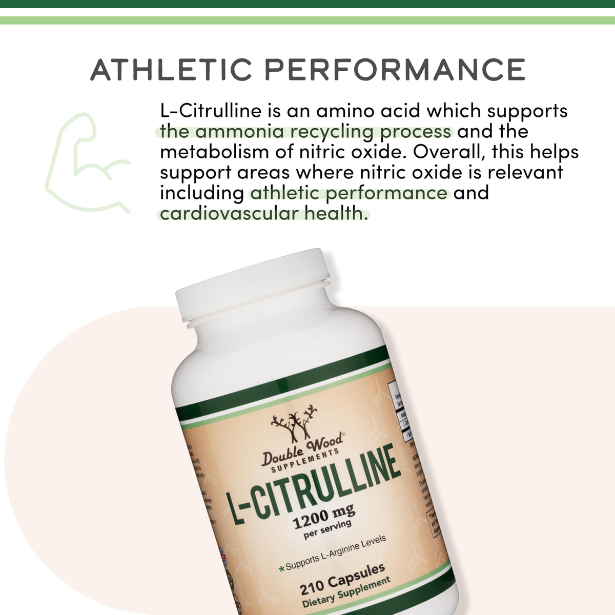 Double Wood Supplements L-Citrulline 1,200mg Nitric Oxide - 210 Capsules - image 5