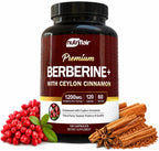 NutriFlair Berberine HCl 1200mg with Ceylon Cinnamon - 120 Capsules