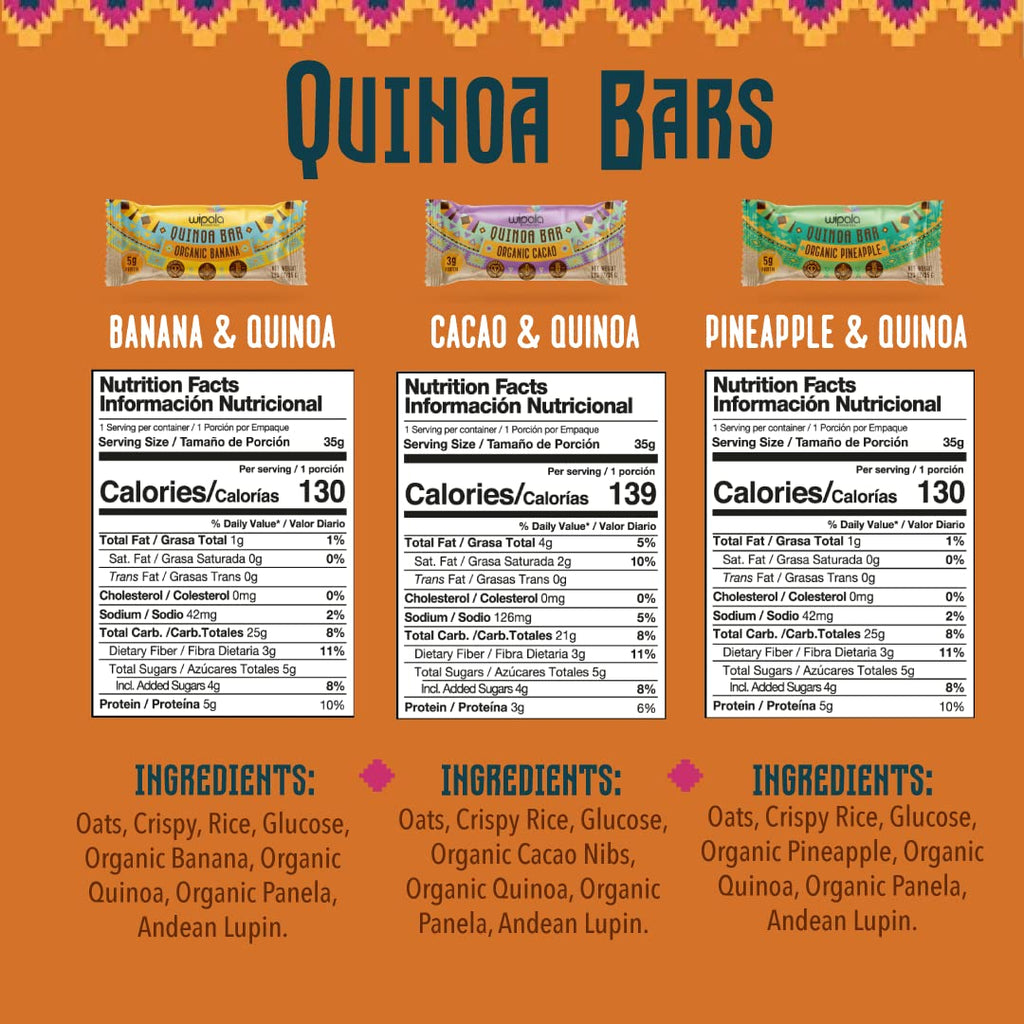 Everglobe Wipala Healthy Snacks Andean Bars 12 Pack