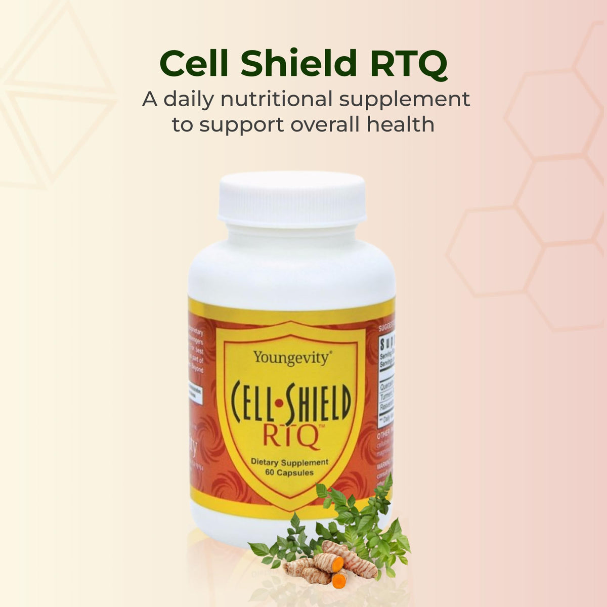 Youngevity Cell Shield RTQ Resveratrol Turmeric Quercetin - 60 Capsules - image 2
