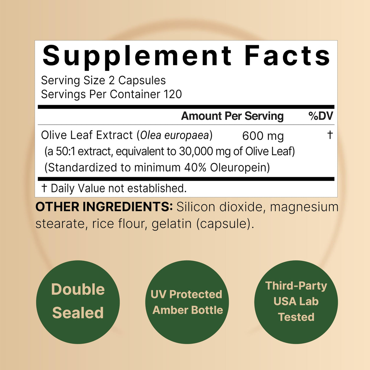 NatureBell Olive Leaf Extract 600mg - 480 Capsules - image 2
