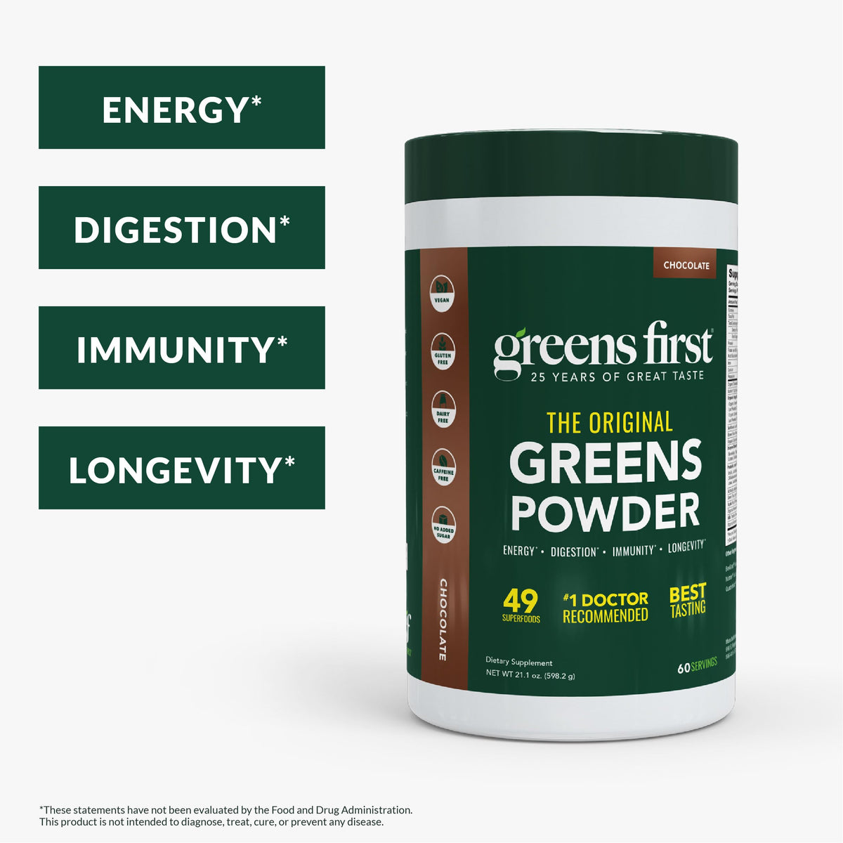 Greens First Original Greens Powder Chocolate - 60 Servings - image 2