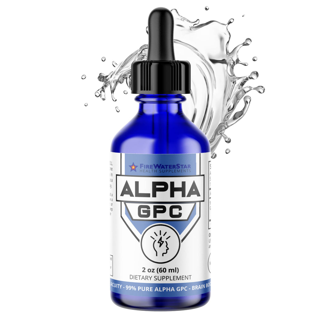 FIREWATERSTAR Alpha GPC 300 mg Liquid Choline for Focus - 2 Fl Oz