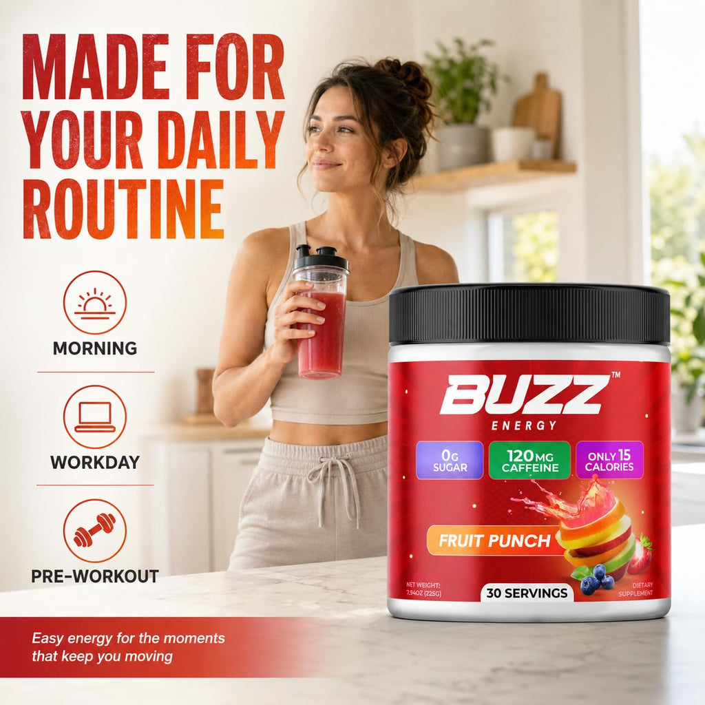 Morning Buzz Energy Drink Powder - Energy Boost Drink Mix