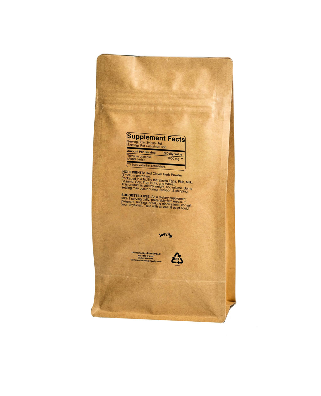 Jovvily Red Clover Herb Powder - Always Pure - No Fillers Or