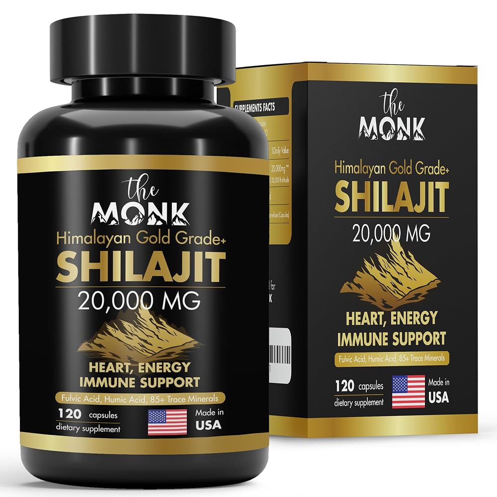 THE MONK Organic Shilajit Gold Grade Plus - 120 Capsules