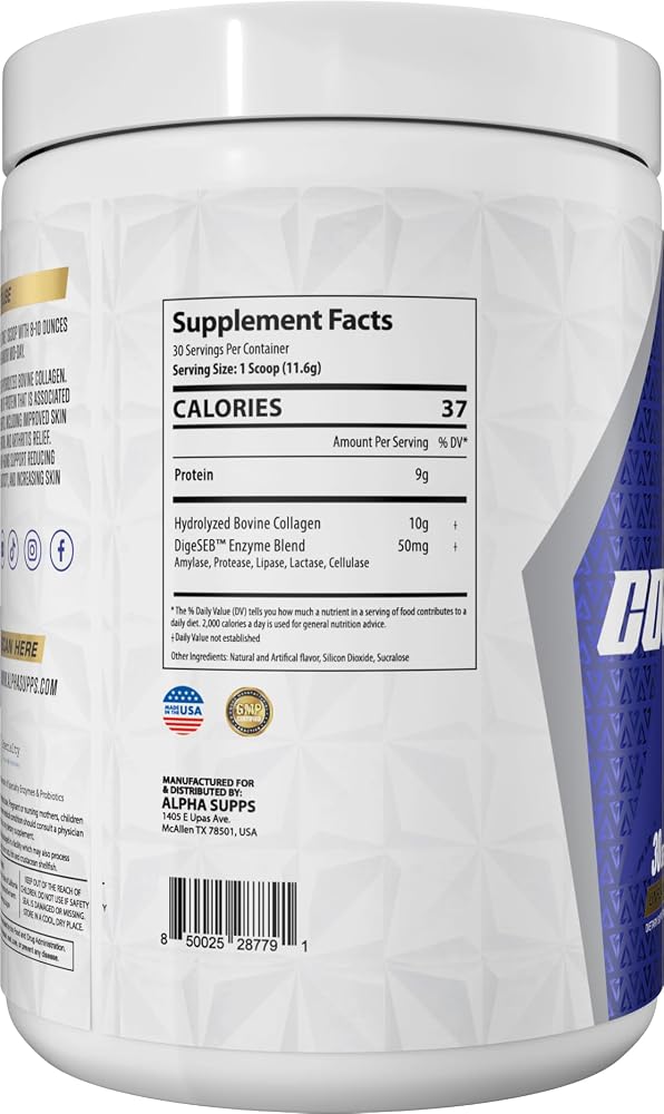 Alpha Supps Premium Hydrolyzed Collagen Protein Powder - Collagen