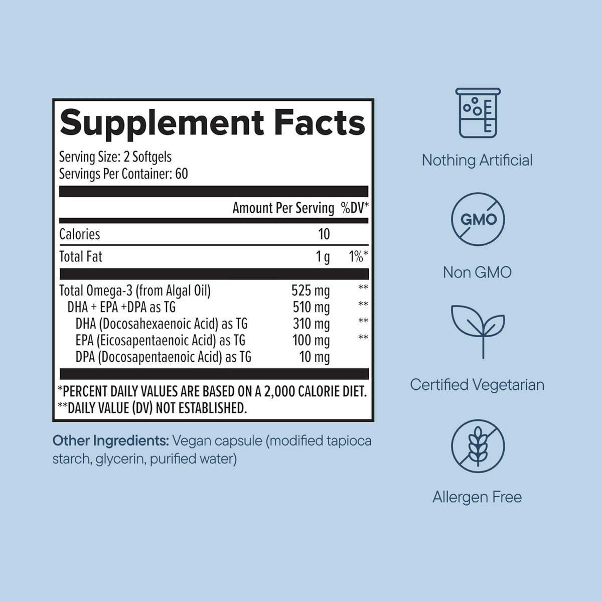 Zenwise Health Vegan Omega-3 Algae Oil EPA DHA - 120 Softgels - image 5