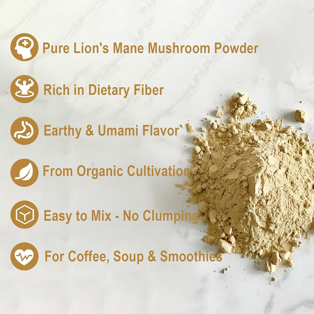 UNLEASH'D ORGANIC Lion's Mane Mushroom Powder - 16 oz - image 3