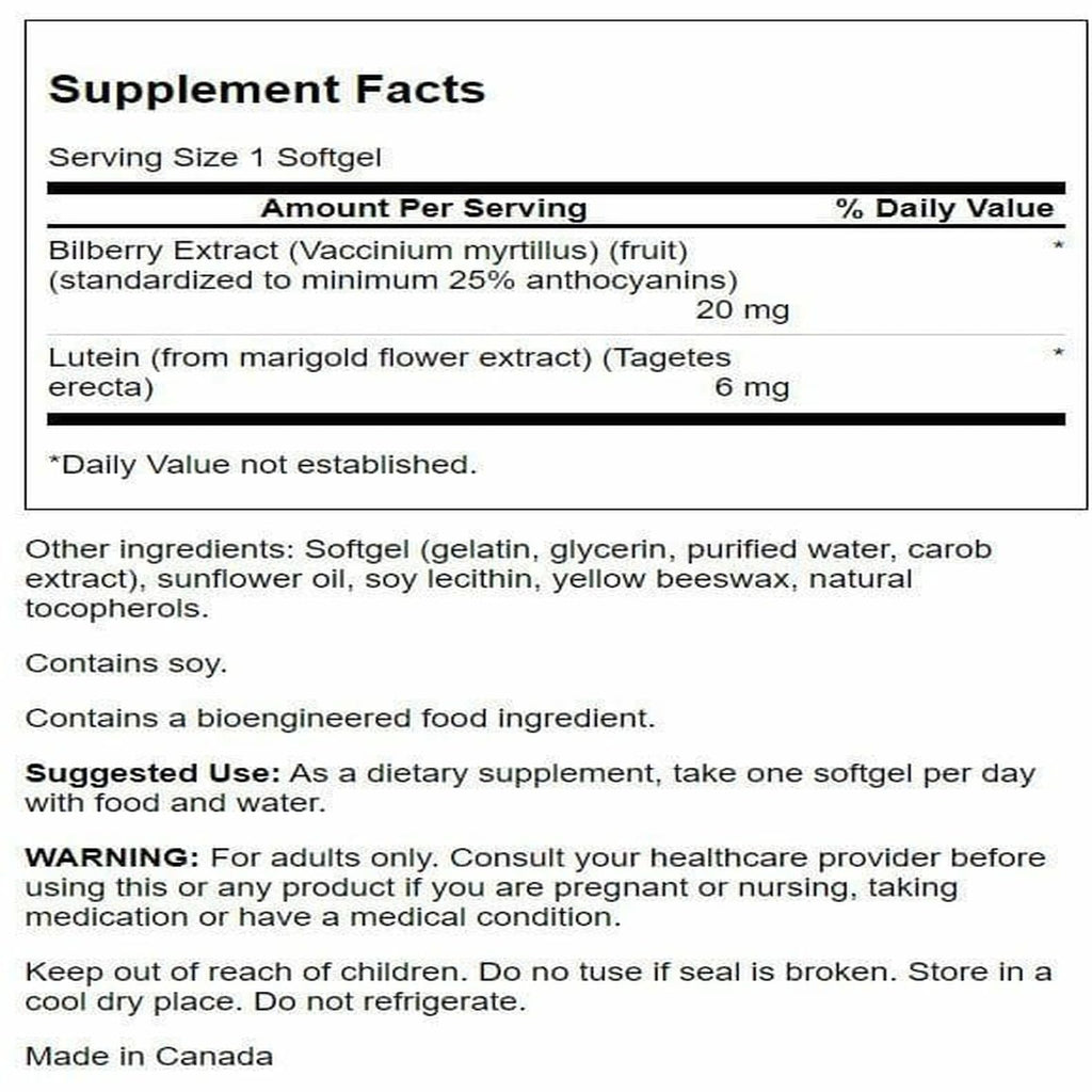 Swanson Standardized Lutein and Bilberry Eye Health - 60 Softgels - image 2