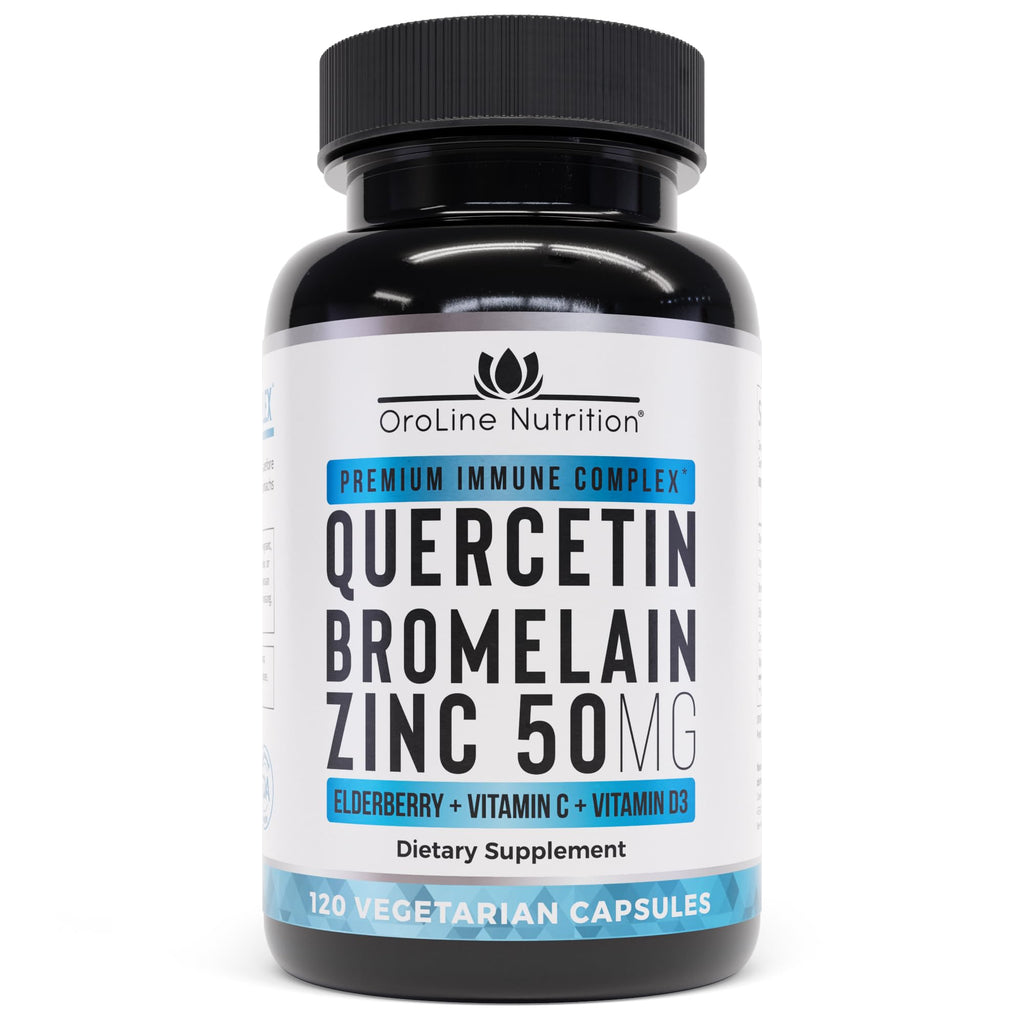 OroLine Nutrition Quercetin 500mg with Elderberry & Zinc - 120 Capsules