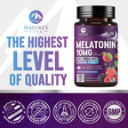 Nature's Peak Melatonin 10mg - Fast Dissolve Sleep Support Melatonin