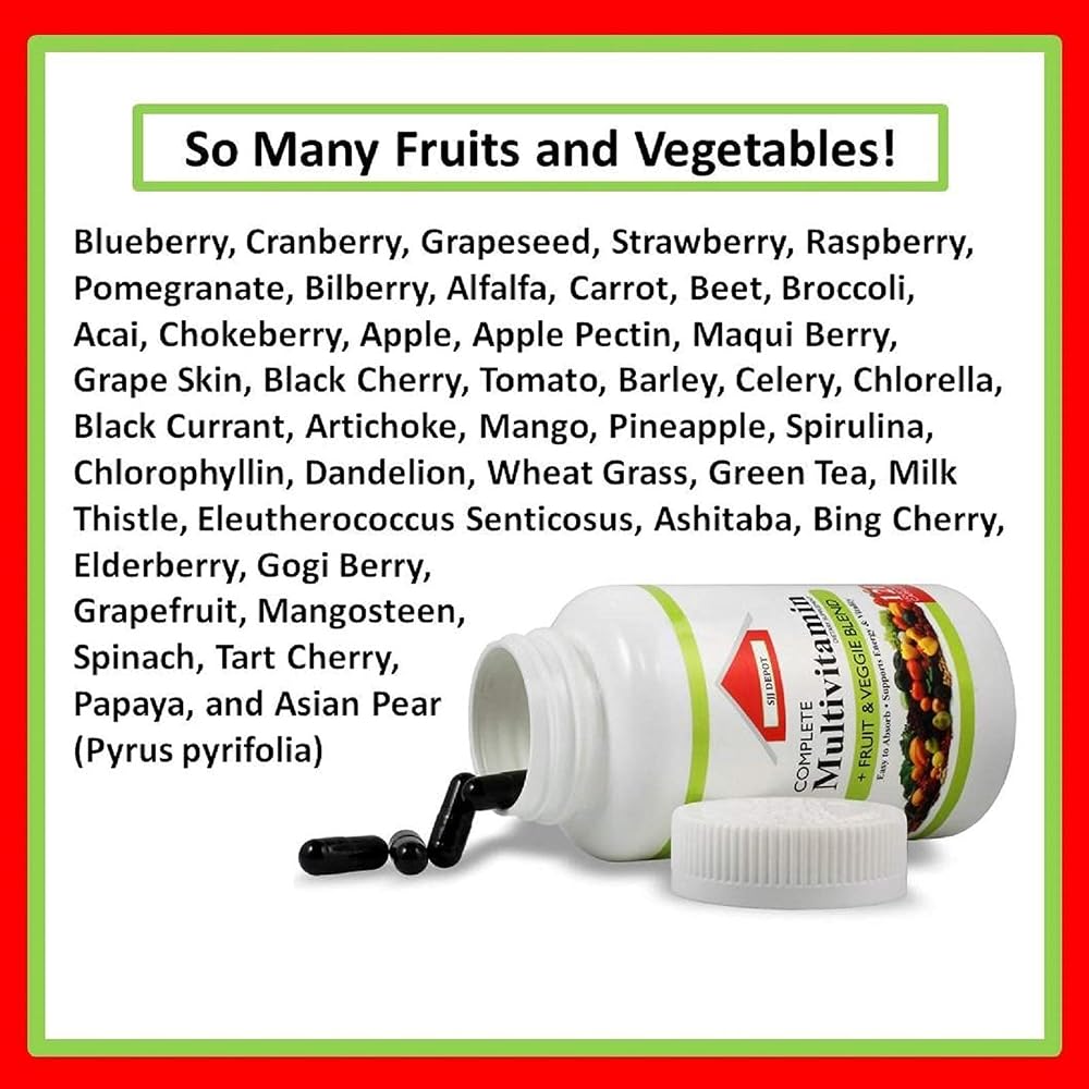 SJJ DEPOT Multivitamin with Fruit and Vegetable - 120 Capsules - image 3